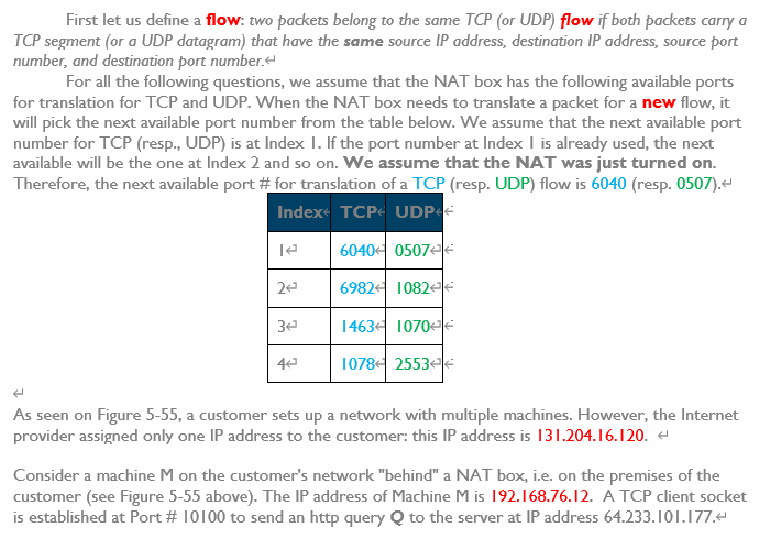  1) (10 points) Consider Packet P1 carrying the http request Q.