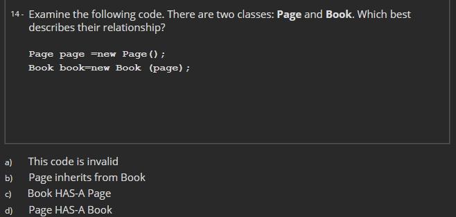 solve it please 14. Examine the following code. There are two classes: