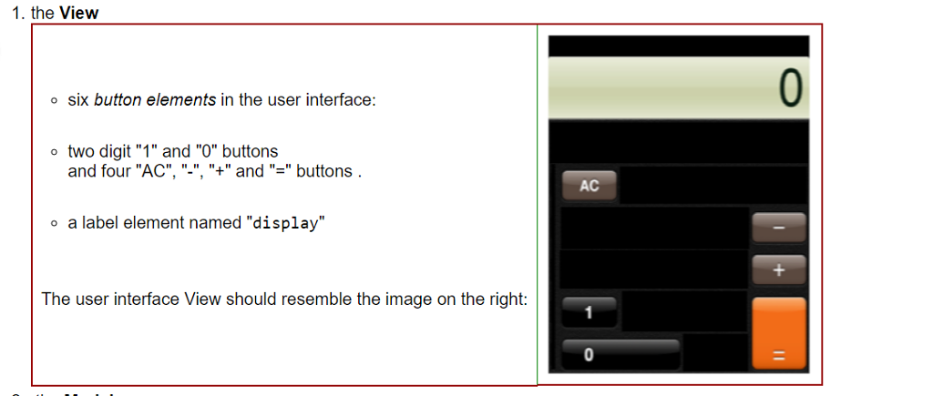 this is a binary calculator, use java, only for the uml class
