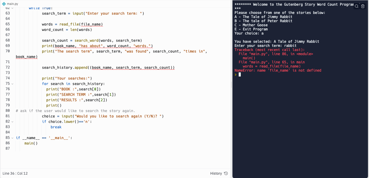 question: help resolving error codes on line 86 and 65 code: #