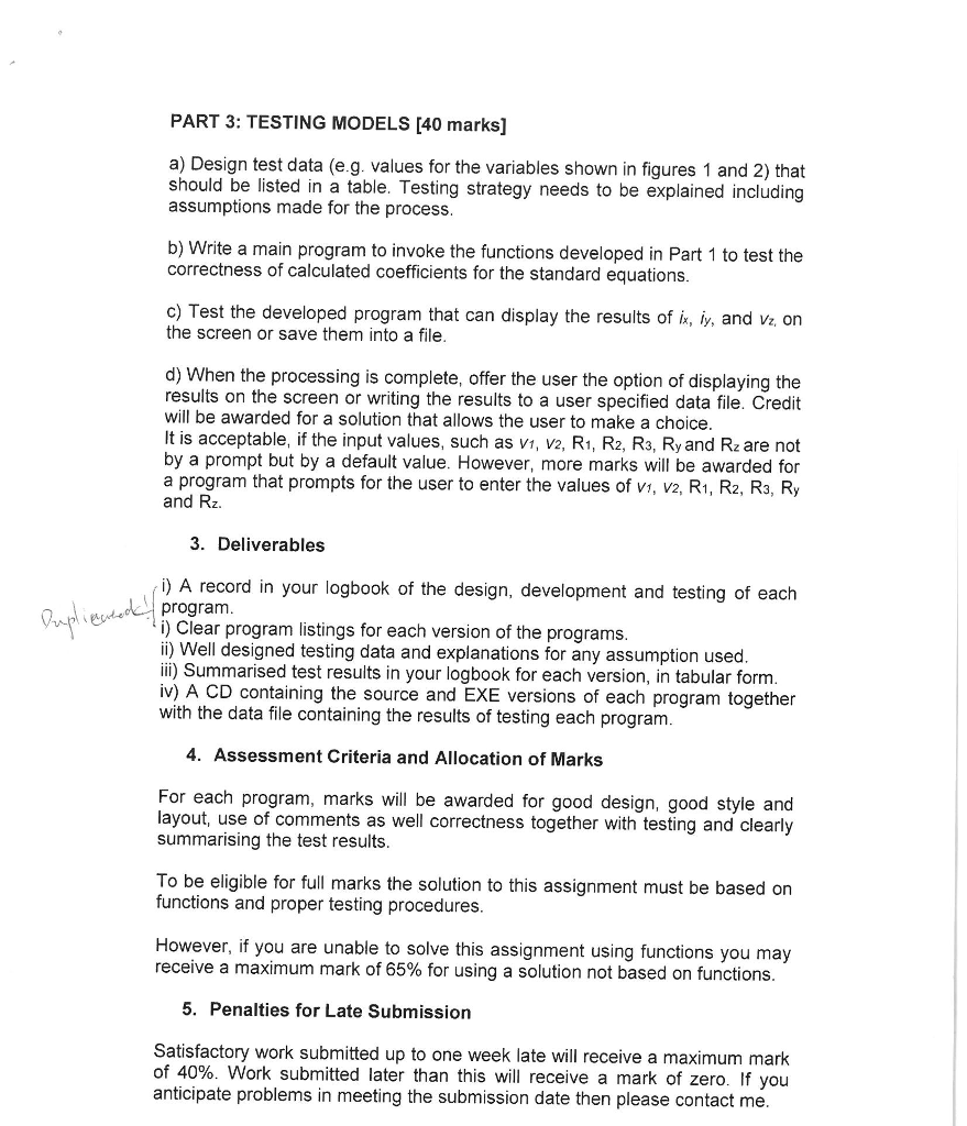 you are supplied with information containing a) The calculations of the values