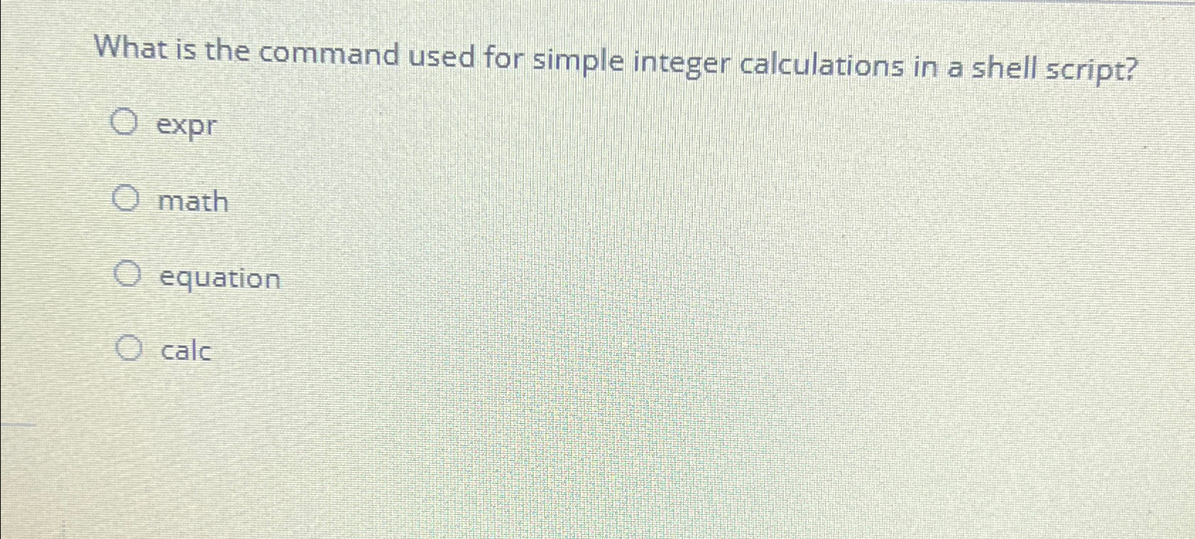  What is the command used for simple integer calculations in a