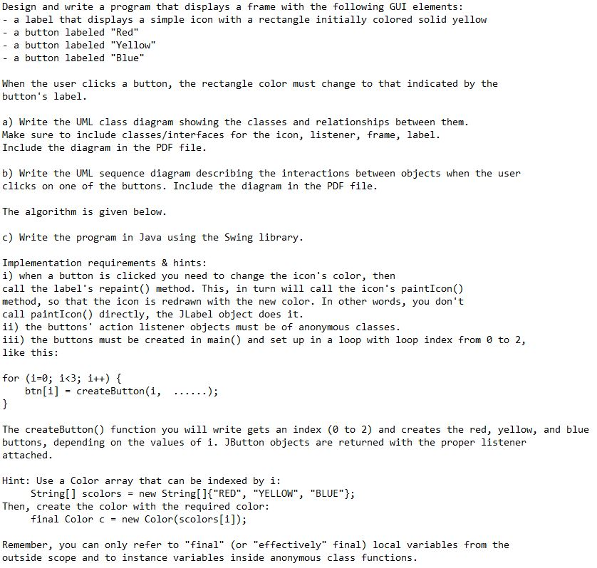  Design and write a program that displays a frame with the