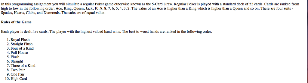  NEEDS TO BE IN PYTHON TEMPLATE: import random class Card (object):