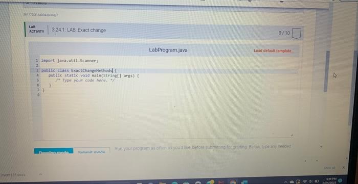 integer input and output the change using the fewest coins, one obin