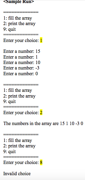 C++ make a program with an array of integer values. You will
