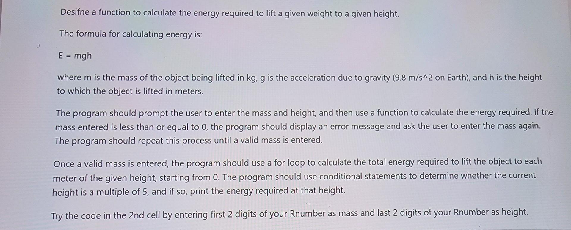  please write in simple python code Desifne a function to calculate