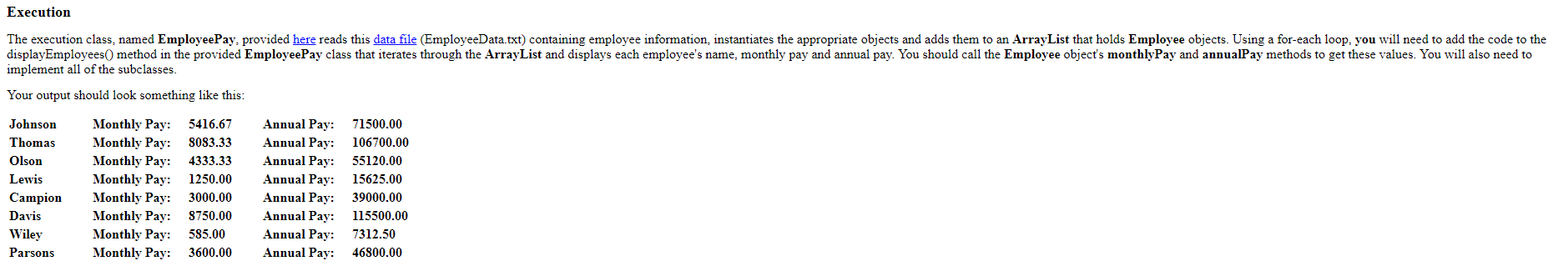 implement the inheritance hierarchy provided below. Notice that the Employee class has