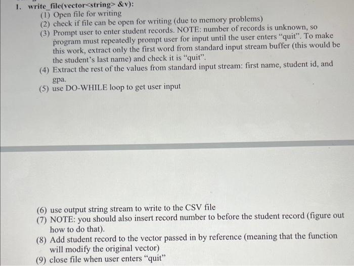 C++ can you create for me a void function of write file