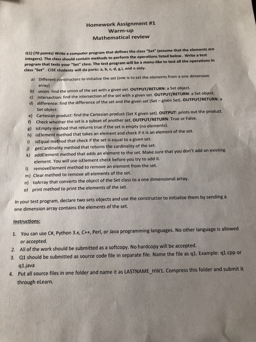  Please submit a typed code that is ready to run in