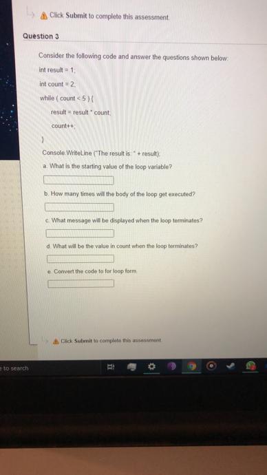 Please solve it by using c# A Click Submit to complete this