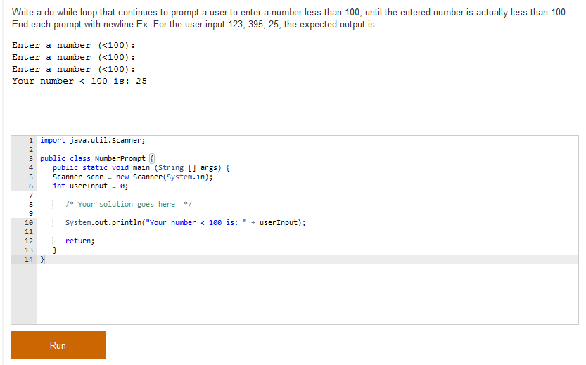 JAVA PROGRAMMING Please only fill in the part of the code that