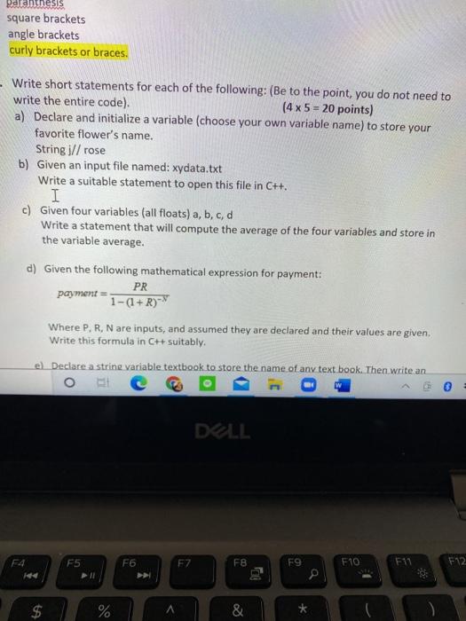  antnesis square brackets angle brackets curly brackets or braces. Write short
