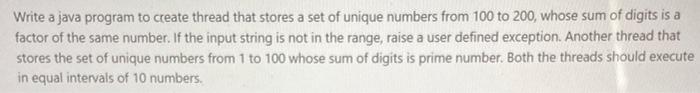  Write a java program to create thread that stores a set