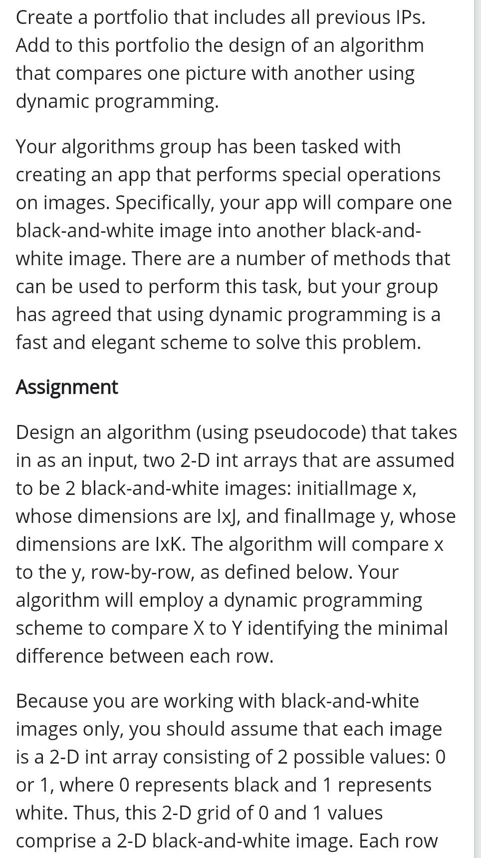 Create a portfolio that includes all previous IPs. Add to this