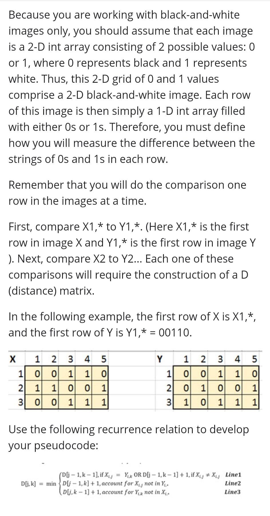 portfolio the design of an algorithm that compares one picture with another