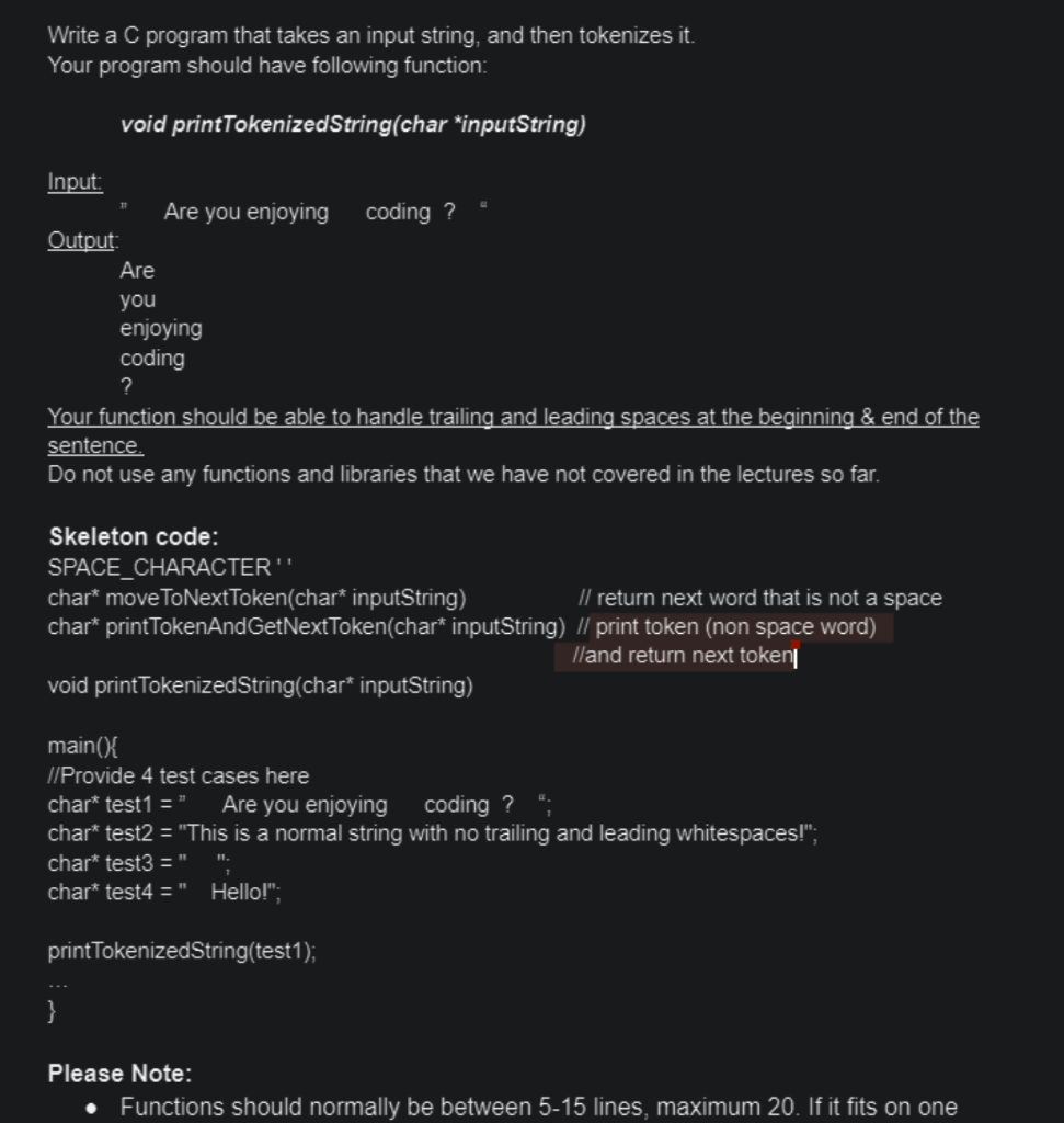 Question for C programming. Cannot use Write a C program that takes