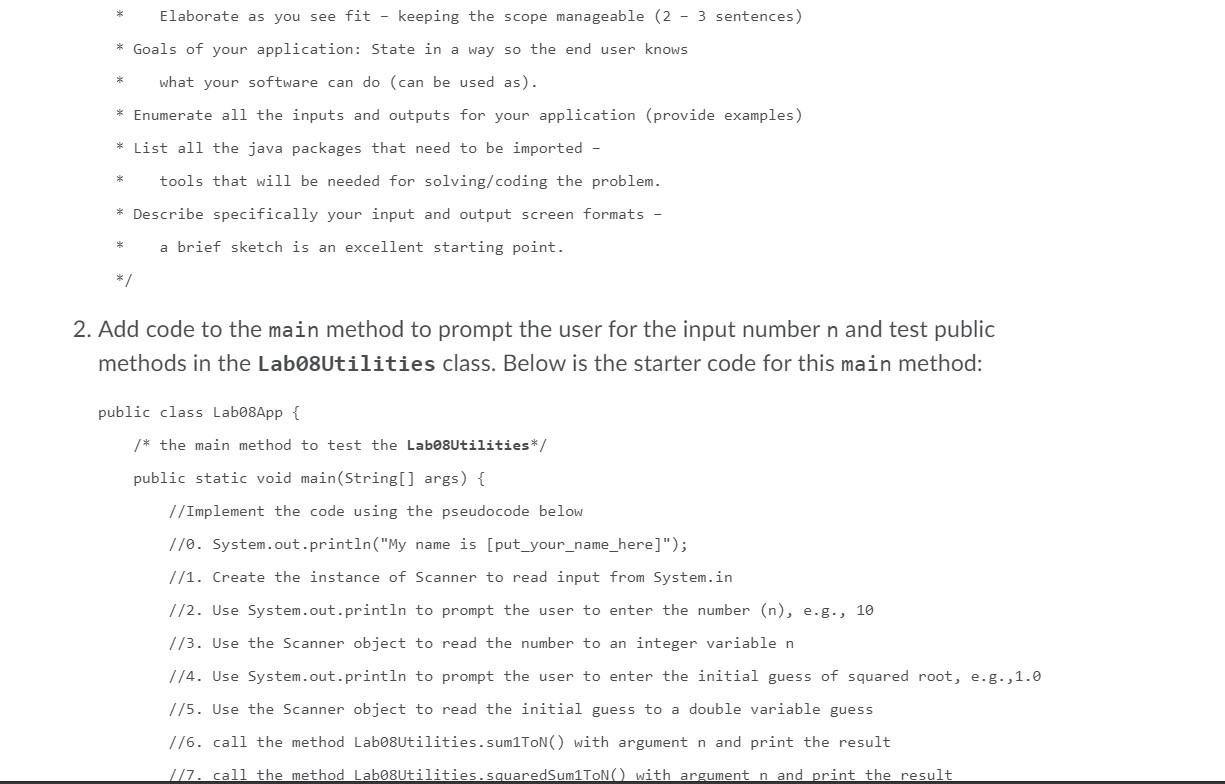 print the the average and mean values from 1 to the given