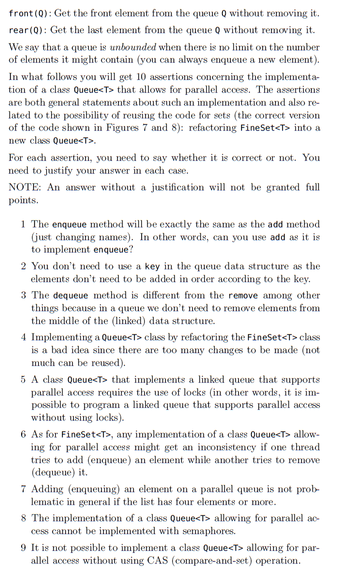 using linked lists. We first showed an implementation that worked for sequential
