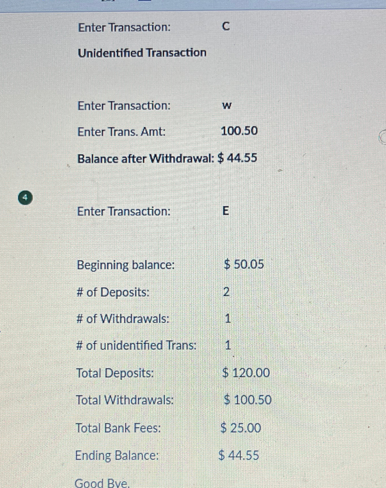  Write a program to process a collection of transactions on an