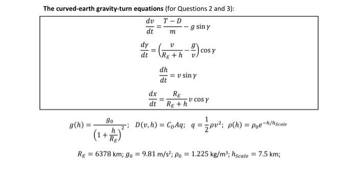 i am struggling Question 2. A single-stage rocket (missile-type) is to be