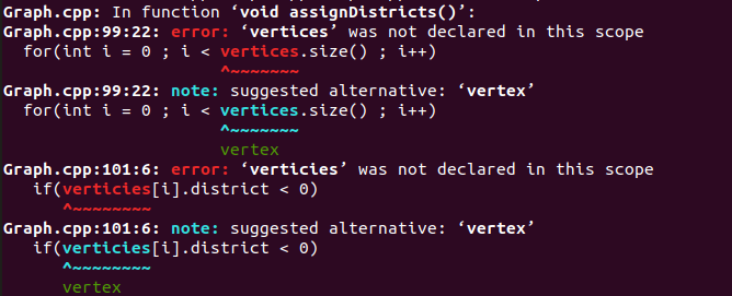 C++ Program Error (Graph Problem): I am getting an error claiming that