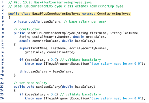 10.13 b) Modify class BasePlusCommissionEmployee (Fig, 10.8) such that it extends the