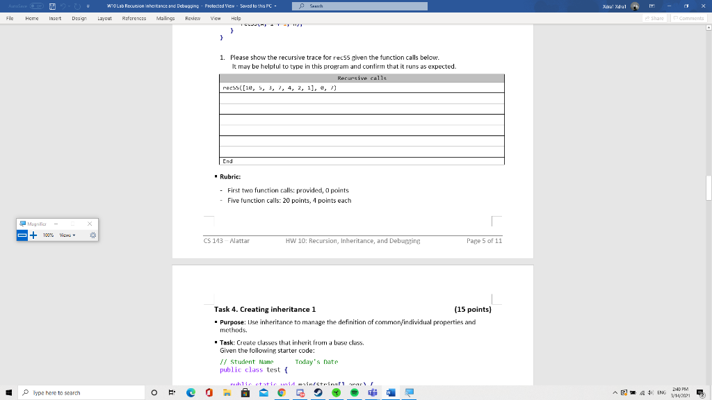 inheritance and Debugging - Protected View - Saved to this FC -