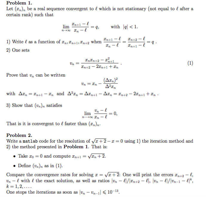 Solve just problem 2; writing a Matlab code use while loop, please