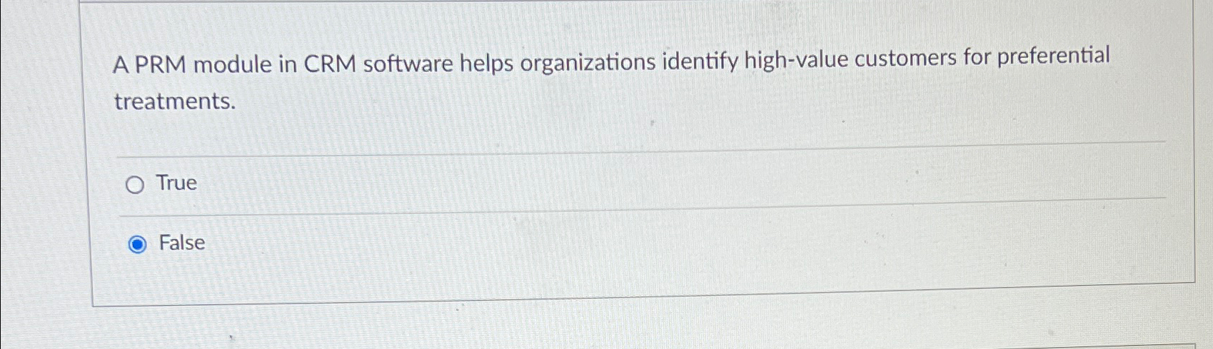  A PRM module in CRM software helps organizations identify high-value customers