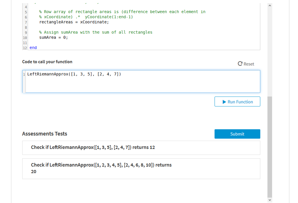 curve is represented by column arrays xCoordinate and yCoordinate. Approximate the integral