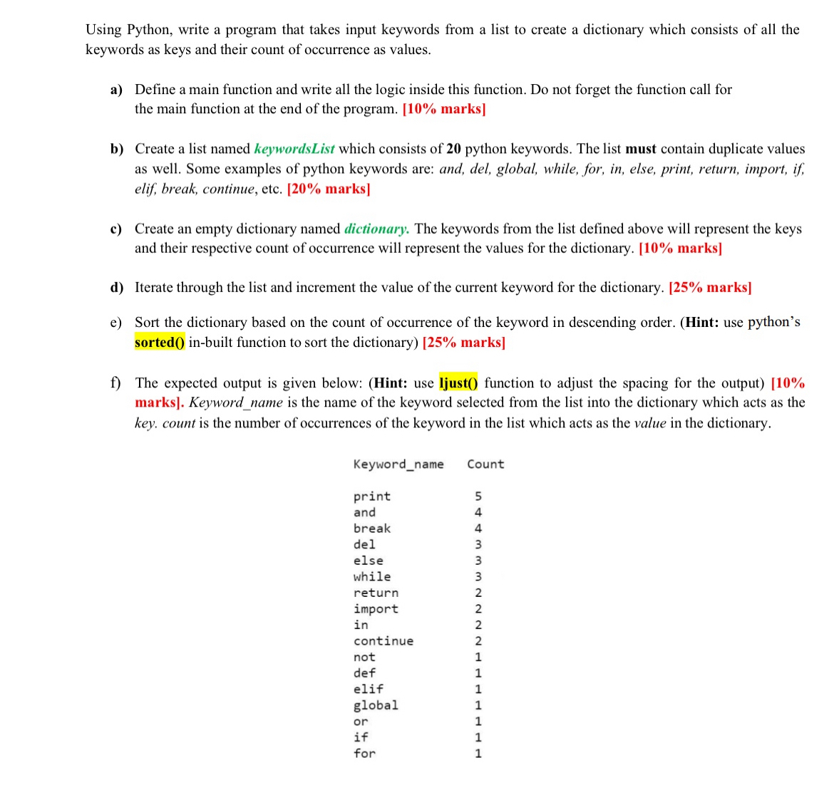  Using Python, write a program that takes input keywords from a