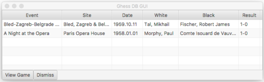 Homework 6 - Chess Database GUI Using domain objects designed to work