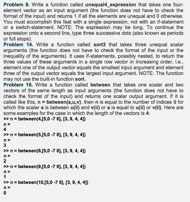  Problem 8. Write a function called unequal4_expression that takes one four-