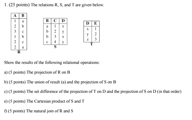 Computer Science - Databyse Systems - Relations & Relational Operations Thanks for