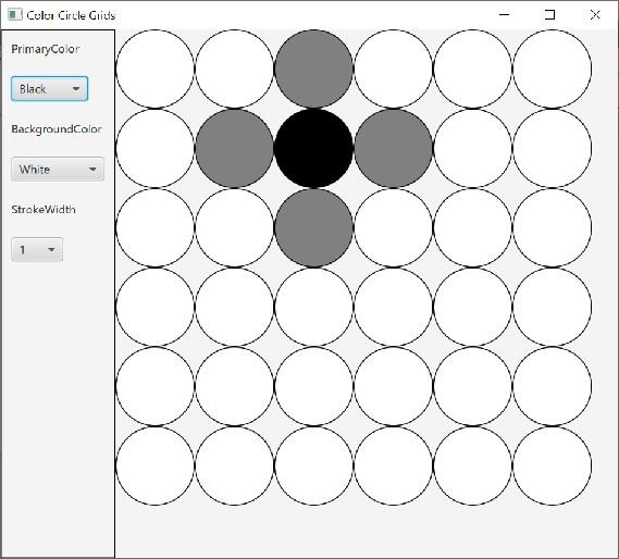 ony // on which we can draw circles with different // colors.