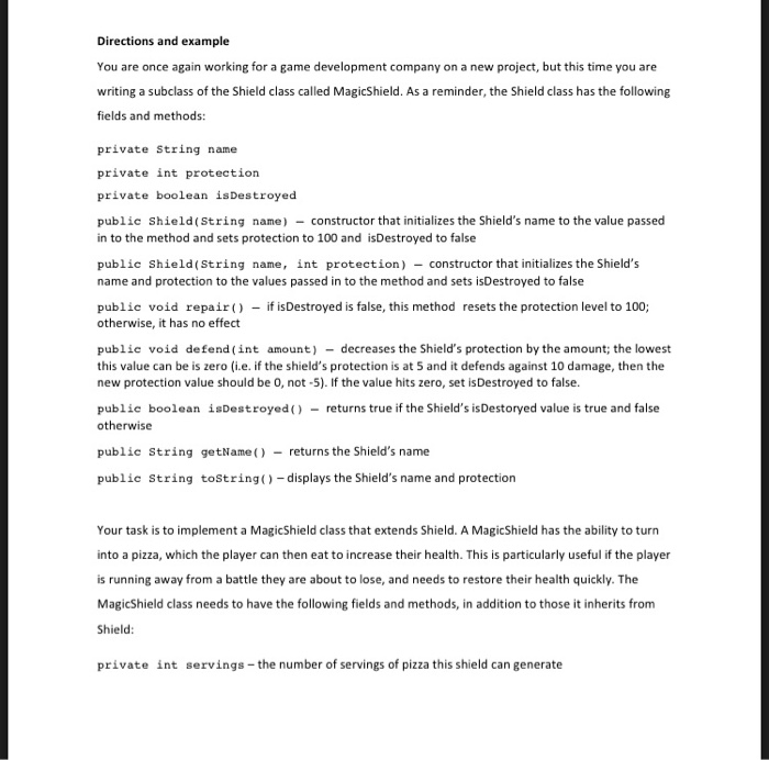  Can you please help me out with this JAVA Question? Directions