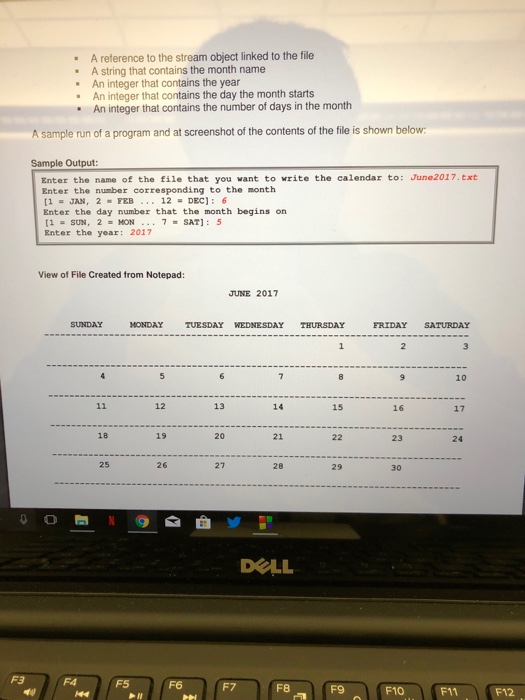 file that is inputed by the user. Program will ask for the