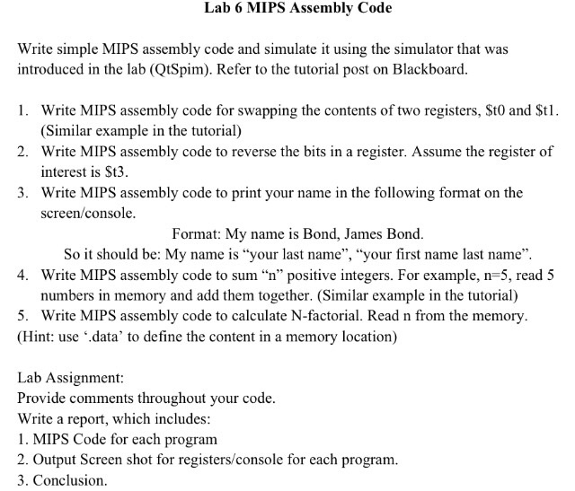  Write simple MIPS assembly code and simulate it using the simulator