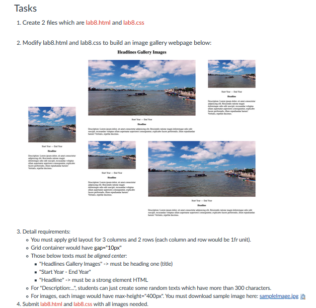 Need help in creating a grid layout for an HTML Code that