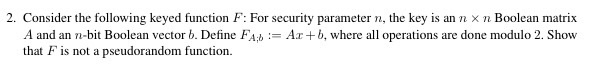 This is a cryptography question from the book Introduction to Modern Cryptography