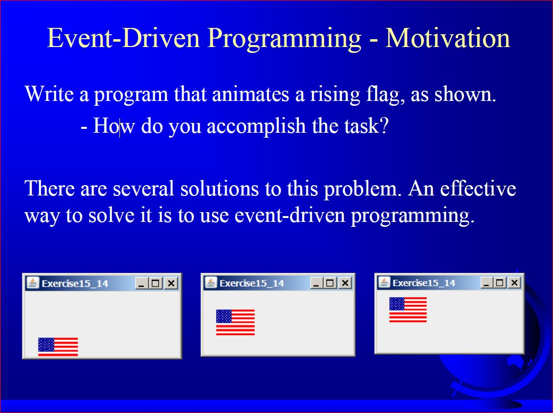 Would like help with prgram In Java. Write a program that animates