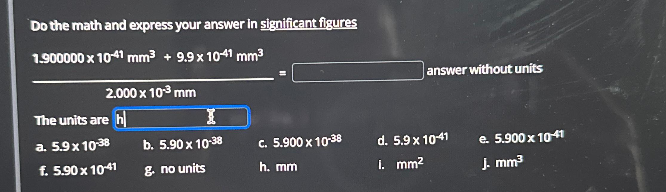  Do the math and express your answer in significant figures\ (1.900000\\\\times