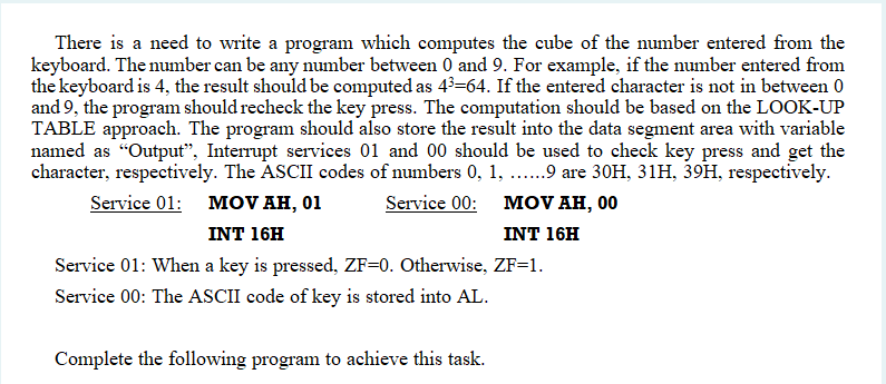  There is a need to write a program which computes the