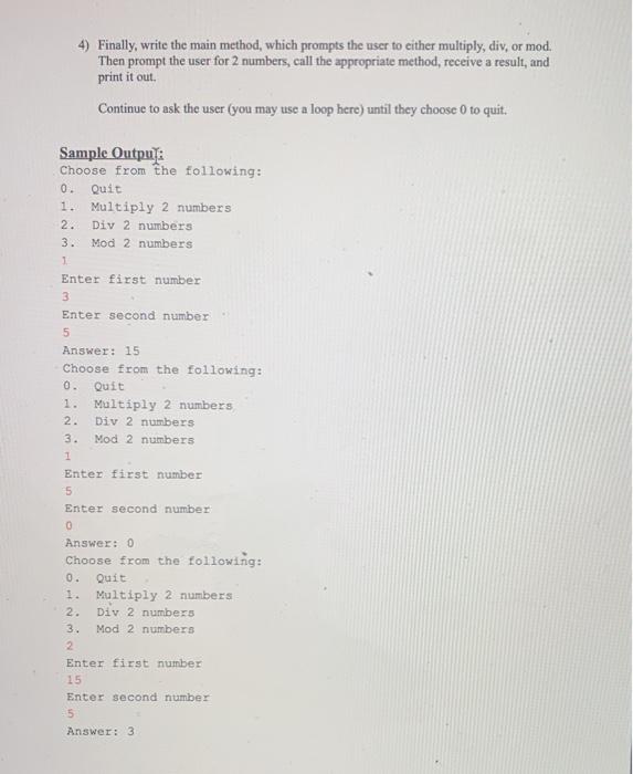 I In this lab you'll write a calculator which calculates multiplication, division
