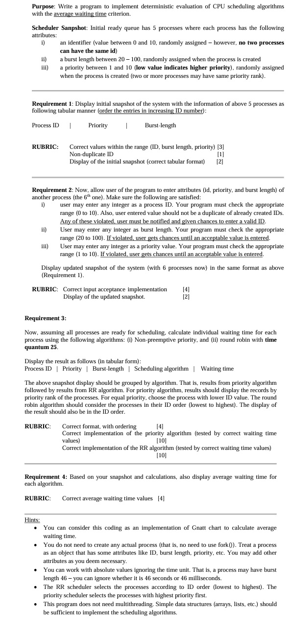  (This Must be in JAVA) Purpose: Write a program to implement