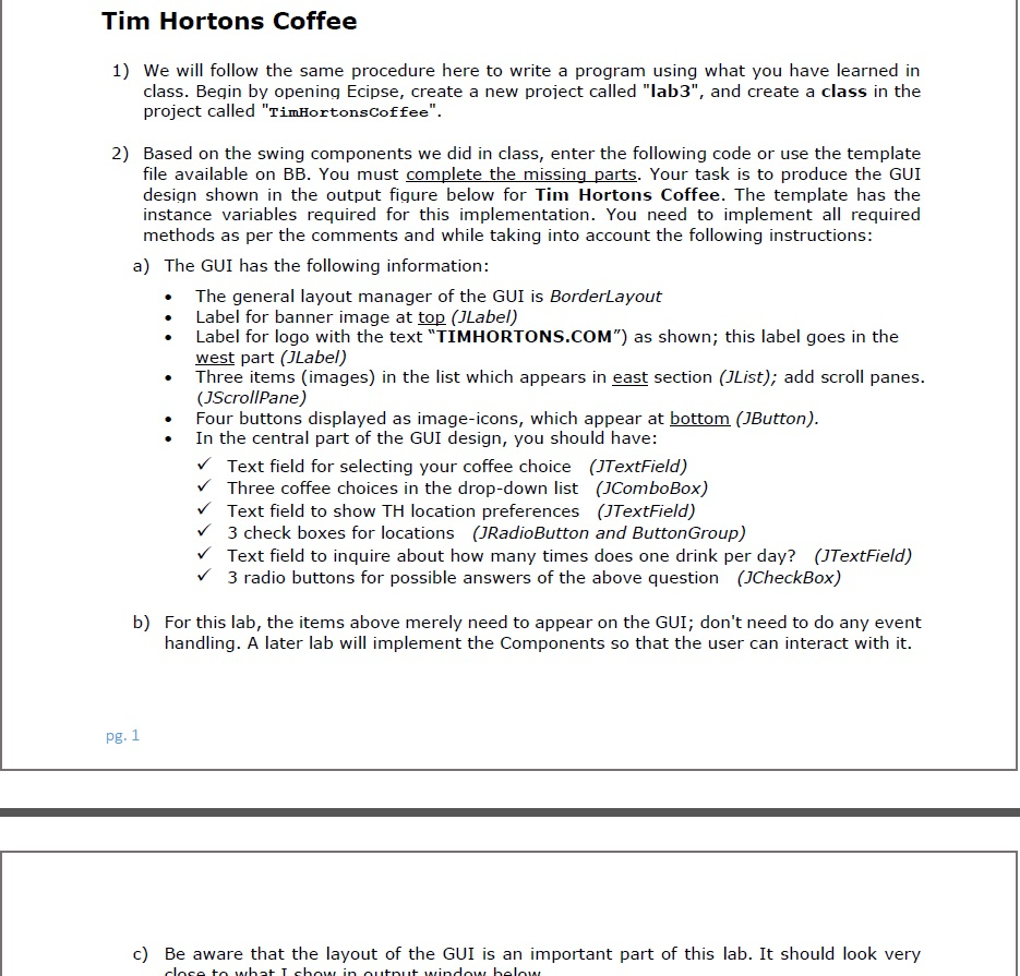 1411246: Object Oriented Design with Java Fall 2015/2016 LAB #3 GUI Design