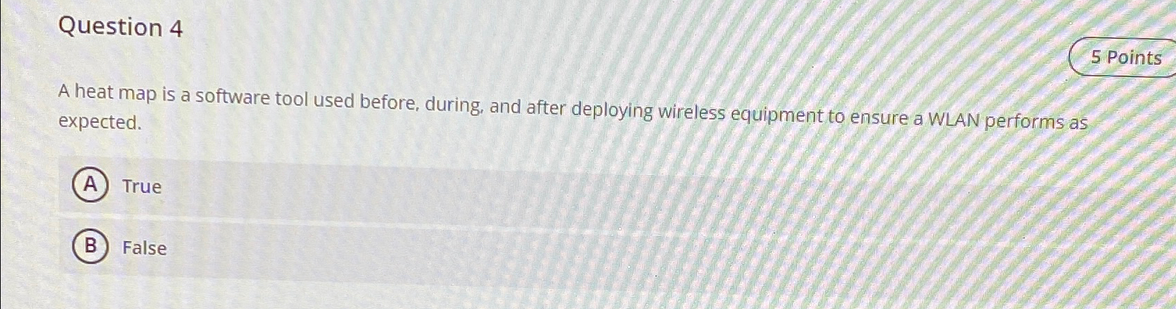  Question 4 5 Points A heat map is a software tool