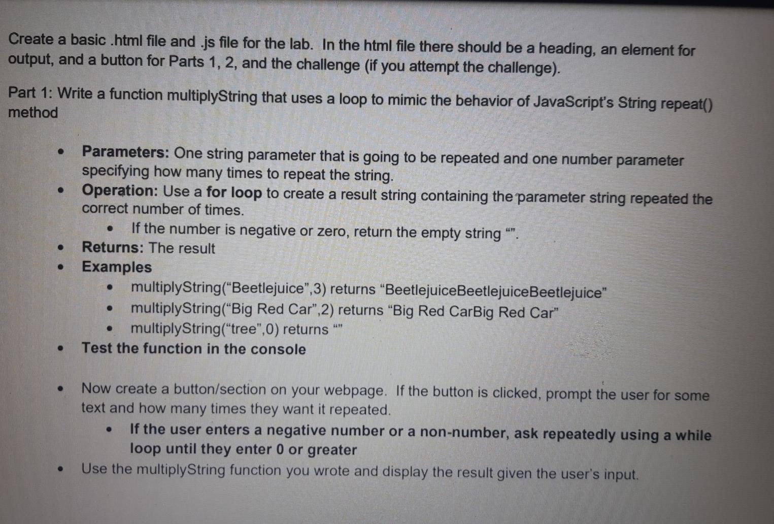  Create a basic.html file and .js file for the lab. In