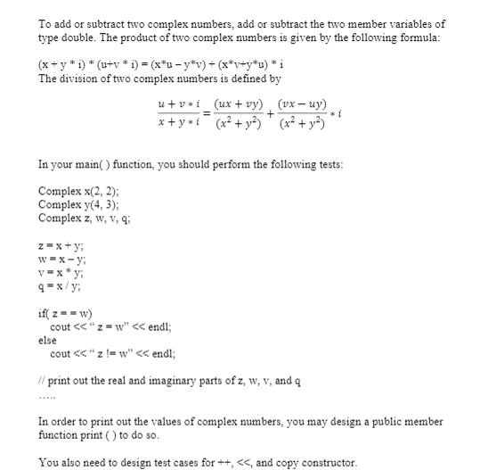 number of the form: a + b* i, where a and b